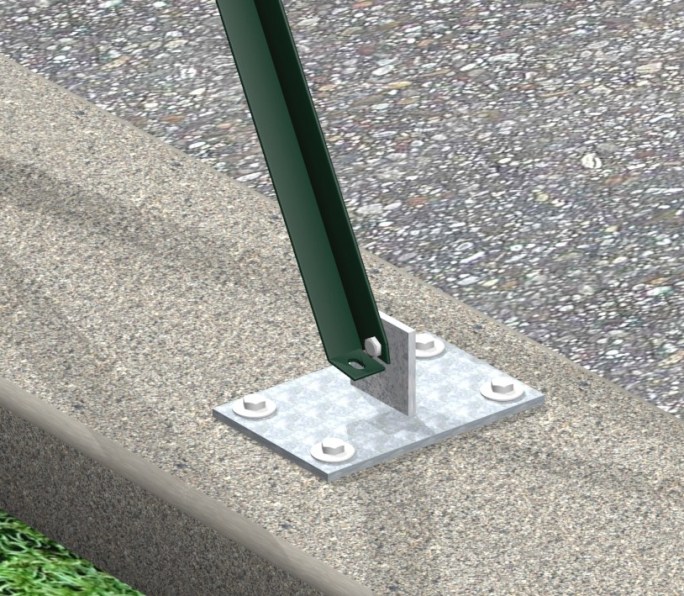 Supporto Zincato E Plastificato A Tassellare Per Saetta A L (25x25x3