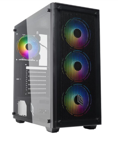 Case Atx NOUA Utopia F2 Black con frontale in Mesh e pannello laterale ...