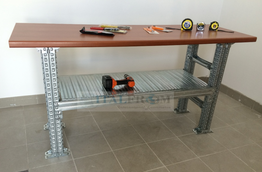 ITALFROM Banco Da Lavoro Robusto 150x60x100 Cm – Modello 4982, Top In Legno 4cm, Progettato E Realizzato In Italia