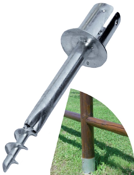 Supporti Per Pali In Legno.Supporto Zincato Per Ancoraggio Palo Tondo In Legno 80mm Nel Terreno