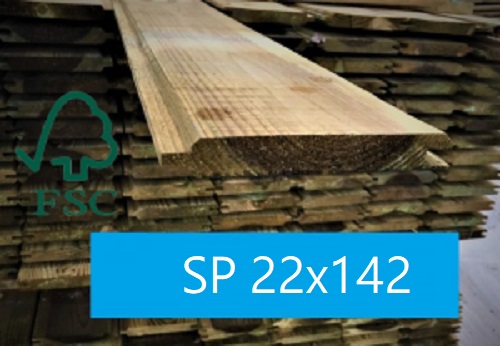 Perline Dogate in Legno di Pino Impregnate qualità A/B - LARGHEZZA 14,2 ...