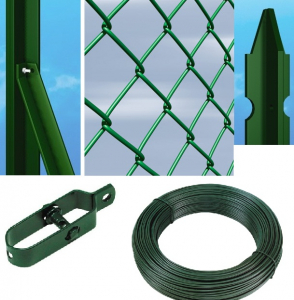 Rete per recinzione plastificata completa kit per 25 mt rete,pali,saette,fili