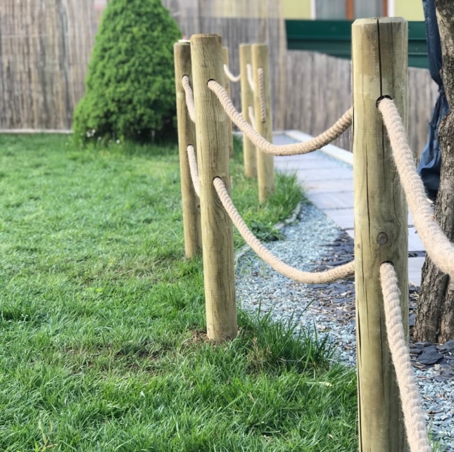 Pali In Legno Di Pino Senza Punta Impregnati Con Due Fori ø 2 Per Recinzioni Corda Diametro 8cm H100cm - Foto 10