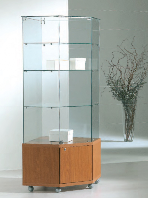 ITALFROM Vetrina Vetrinetta Showcase Espositore Cristalliera Teca Circolare Banco Vetro Negozio Casa Luci