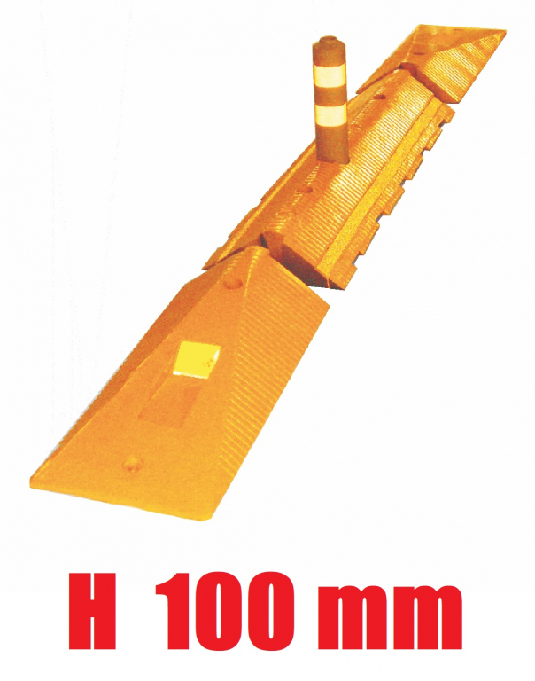 Cordolo Separatore In PVC Safemax - 100x13x4.5cm, Con Inserti Rifrangenti, Per Parcheggi E Piste