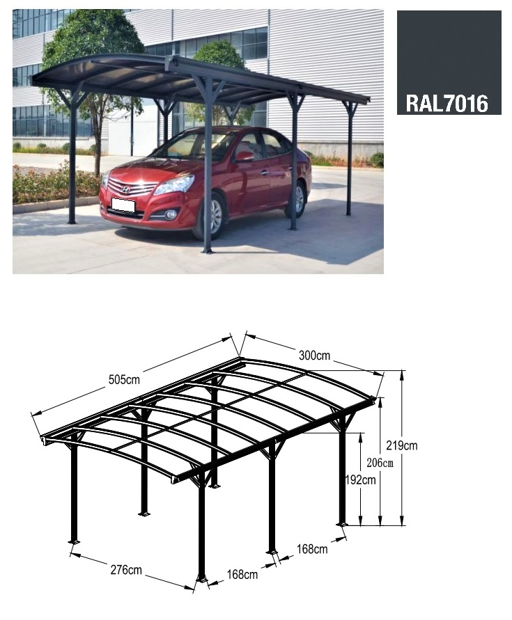 Carport Tettoia Per Automobili In Alluminio Cm 505x300cm Italfromgiard201