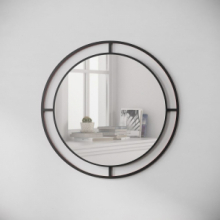 Specchio Bubble con doppia cornice in metallo nero