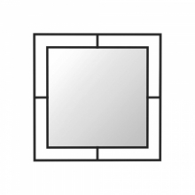Specchio quadrato Corner con doppia cornice in metallo nero