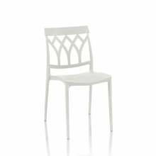 Sedia Salim polipropilene bianca schienale disegno geometrico