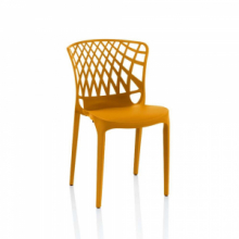 Sedia Logan polipropilene giallo senape schienale avvolgente traforato