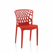 Sedia Logan polipropilene corallo schienale avvolgente traforato