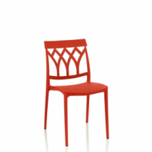 Sedia Salim polipropilene corallo schienale disegno geometrico