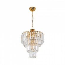 Lampada da soffitto a 3 luci  Miranda vetro e oro