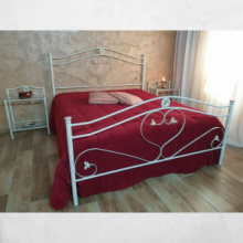 Letto matrimoniale Ginestra ferro battuto avorio oro