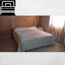 Letto una piazza e mezza Papavero ferro battuto avorio oro