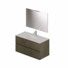 Mobile bagno con lavabo e specchio da 100 argilla