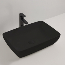 Lavabo da appoggio  LINEA ECONOMY in ceramica 59x40x14.5 cm nero opaco
