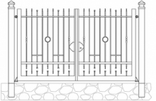 CANCELLO A DUE ANTE STANDARD ZINCATO -CON SERRATURA MANUALE- LINEA FLORIDA