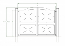 CANCELLO A DUE ANTE STANDARD ZINCATO -CON SERRATURA MANUALE- LINEA KANSAS