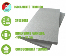 5 Pannelli in EPS con Grafite "Polistirene Espanso Sinterizzato" per Isolamento Termico -100x50x2 cm