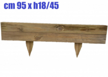 Bordura Steccato Rigida Extraforte Orizzontale per Aiuole Giardino in Legno di Pino- cm L95 XH18/45