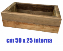 Fioriera Portavaso in Legno di Pino Impregnato - cm 60x35x19h