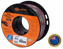 Cavo a Doppio Isolamento GALLAGHER ø2,5 mm XL Rosso L.50 m per Collegamento di 2 Elettrificatori o Tratti Lunghi