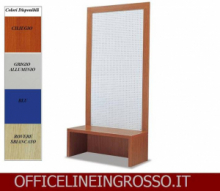 SCHIENALE (H.218) CON PANCA IN LAMIERA FORATA PER BLISTER dimensioni(104x46x h 218)  LINEA GLASS PRODUZIONE ITALIANA