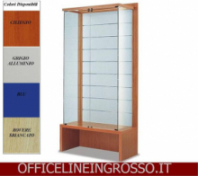 VETRINA IN CRISTALLO TEMPERATO (H.218) CON SCHIENALE DOGATO E  PANCA dimensioni( 120X46X h218) SERIE GLASS  PRODUZIONE ITALIANA