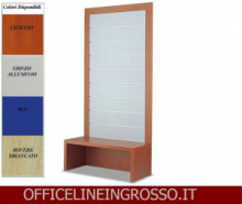 SCHIENALE (H.218) DOGATO IN CRISTALLO SATINATO  CON PANCA  dimensioni( 104X46X h218) SERIE GLASS  PRODUZIONE ITALIANA