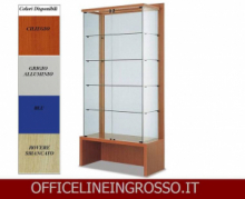 VETRINA IN CRISTALLO TEMPERATO(H.218) CON SCHENALE  TRASPARENTE dimensioni(100X46X h218)SERIE GLASS  MADE IN ITALY