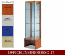 VETRINA IN CRISTALLO TEMPERATO(H.218) CON SCHENALE A SPECCHIO dimensioni(64X46X h218)SERIE GLASS  MADE IN ITALY