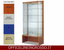 VETRINA IN CRISTALLO TEMPERATO(H.218) CON SCHENALE A SPECCHIO dimensioni(104X46X h218)SERIE GLASS  MADE IN ITALY