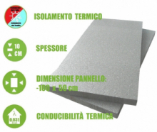 Pannello in EPS con Grafite Certificato CAM "Polistirene Espanso Sinterizzato" per Isolamento Termico -100x50x10cm