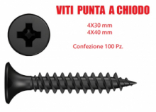 Viti Punta a Chiodo per Lastre in Cemento - Accessori per Cartongesso - (Ø 4 X 30/40 mm) - CONF. 100 PZ