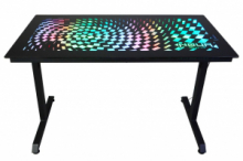 Scrivania Ufficio/Gaming NOUA DUK RGB 120X60 cm con Top in Vetro Temperato