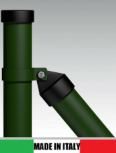 Saetta Tonda in Ferro Zincato e Plastificato Verde (Diam: 60mm) Completa di Collare (Altezza 250 cm)