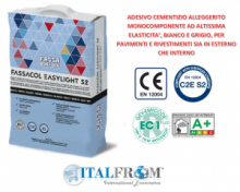 FASSACOL EASYLIGHT S2 - Sacco da 15 kg - Adesivo Cementizio Bianco o Grigio per Pavimenti e Rivestimenti Esterni e Interni