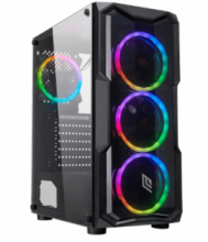 Case Atx NOUA Smash S2 Black con frontale in Mesh e pannello laterale in vetro temperato.