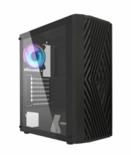 Case E-Atx NOUA Meta S16 Black con frontale in Mesh e pannello laterale in vetro temperato.