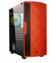 Case Atx NOUA Diamond C9 Red con frontale in Mesh e pannello laterale in vetro temperato.