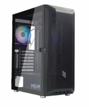 Case Atx NOUA Orizon M3 Mesh Black con frontale in Mesh e pannello laterale in vetro temperato.