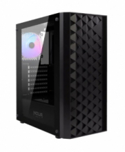 Case E-ATX NOUA Icaris con frontale in Mesh e pannello laterale in vetro temperato.