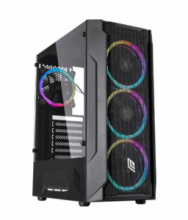 Case Atx NOUA Demon T4 Black con frontale in Mesh e pannello laterale in vetro temperato.