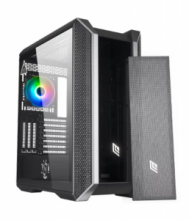 Case Atx NOUA Iron V1 Black con frontale in Mesh e pannello laterale in vetro temperato.