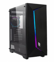 Case Atx NOUA Iron V8 Black con frontale in Mesh e pannello laterale in vetro temperato.