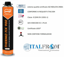 Schiuma Poliuretanica MUNGO Thermo FIX 900 Adesivo Professionale per Pannelli Isolanti - 750 ml