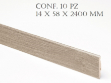 CONF. 10 PZ BATTISCOPA INCLINATO MDF VARIE FINITURE 14 X 58 X 2400 MM