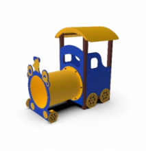 Locomotiva con Tunnell - Giochi e Giostre Per Bambini - Ancoraggio A Terreno - In Plastica Riciclata