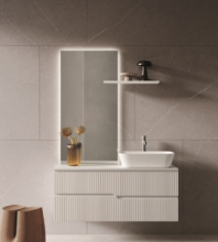 Composizione 5 Pz Arredo Bagno Modello Victor Colore Bianco Opaco